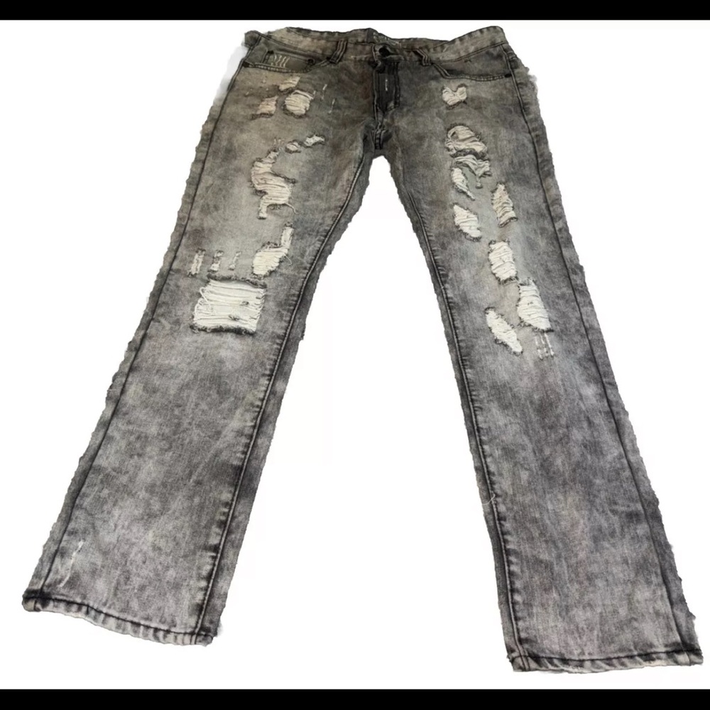 Bleecker & Mercer Mens Ripped Slim Jeans (36x32)